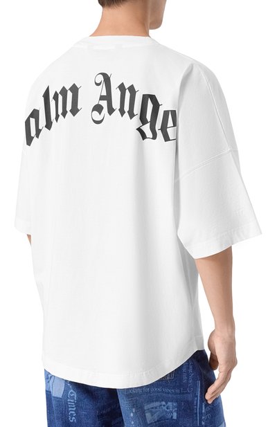 Хлопковая футболка PALM ANGELS, арт. PMAA10BF25JER001, фото 4