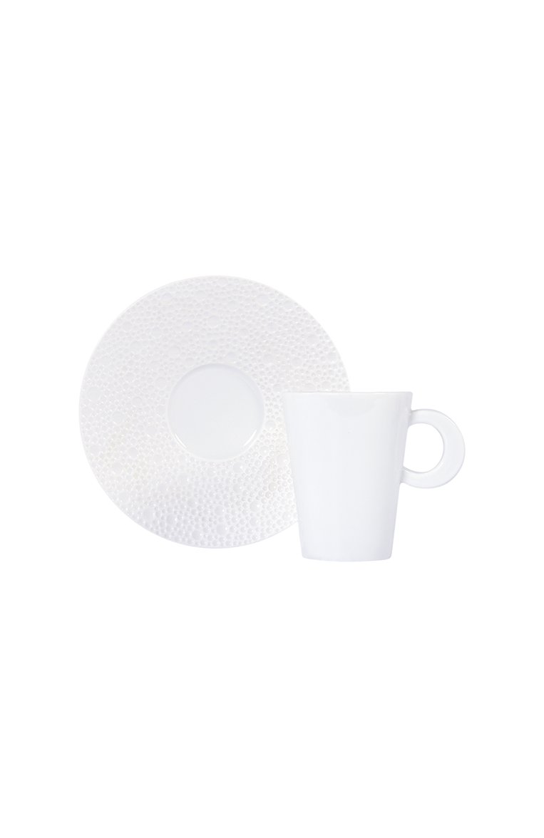 Кофейная чашка с блюдцем ecume white BERNARDAUD белого цвета, арт. 0733/20451 | Фото 1 (Статус проверки: Проверена категория; Коллекция: Ecume white; Нос: Не проставлено; Региональные ограничения белый список (Axapta Mercury): Не проставлено; Автоматизация Diginetica: Не назначено; Ограничения доставки: fragile-2)