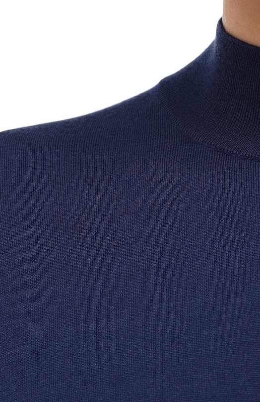 Водолазка из смеси кашемира и шелка Kiton UK03 Синий  UK03 Фото 6
