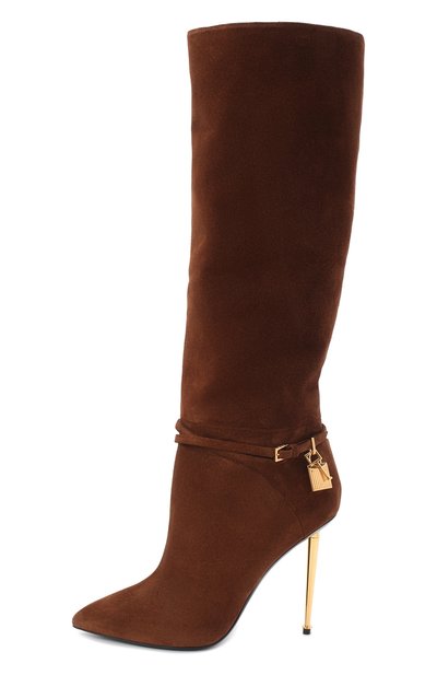 Замшевые сапоги TOM FORD коричневого цвета по цене 199500 руб., арт. W2529T-LCL071, фото 3 Замшевые сапоги TOM FORD, арт. W2529T-LCL071, фото 3