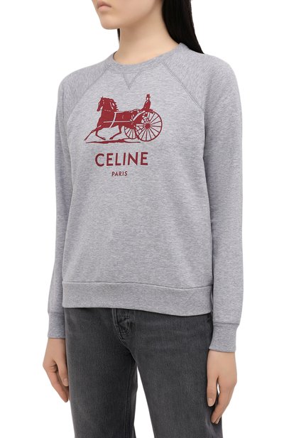 Свитшот из хлопка и кашемира CELINE, арт. 2Y247450I, фото 3