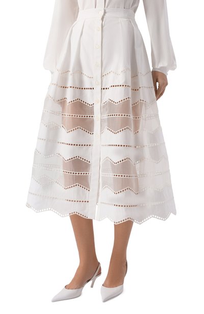 Юбка из хлопка и шелка ELIE SAAB, арт. SK276NR26/CES01, фото 3