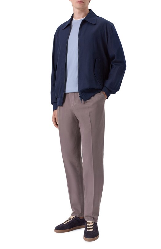 Хлопковая футболка Brunello Cucinelli M0B137427 Голубой  M0B137427 Фото 2