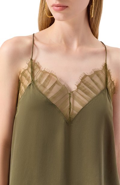 Шелковый топ IRO хаки цвета по цене 28650 руб., арт. WP16BERWYN, фото 5 Шелковый топ IRO, арт. WP16BERWYN, фото 5