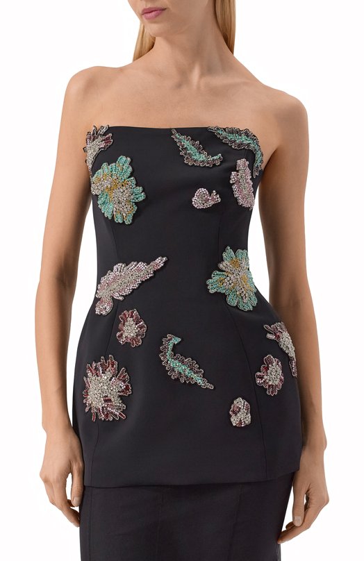 Топ с отделкой стразами Zuhair Murad FTP25025/CRCA019 Чёрный  FTP25025/CRCA019 Фото 3