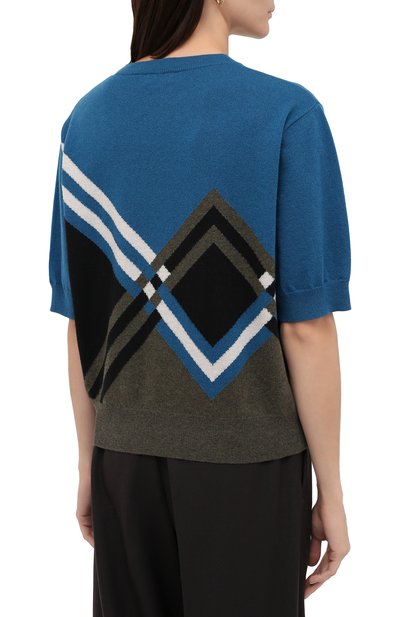 Пуловер из шерсти и кашемира DRIES VAN NOTEN тёмно-голубого цвета по цене 57000 руб., арт. 202-11258-1716, фото 4 Пуловер из шерсти и кашемира DRIES VAN NOTEN, арт. 202-11258-1716, фото 4