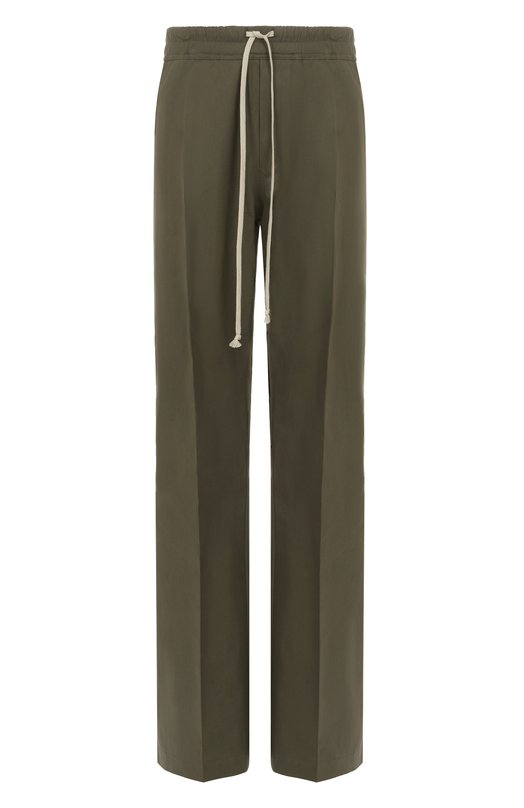 Хлопковые брюки Rick Owens RU02E1378/TE Хаки RU02E1378/TE