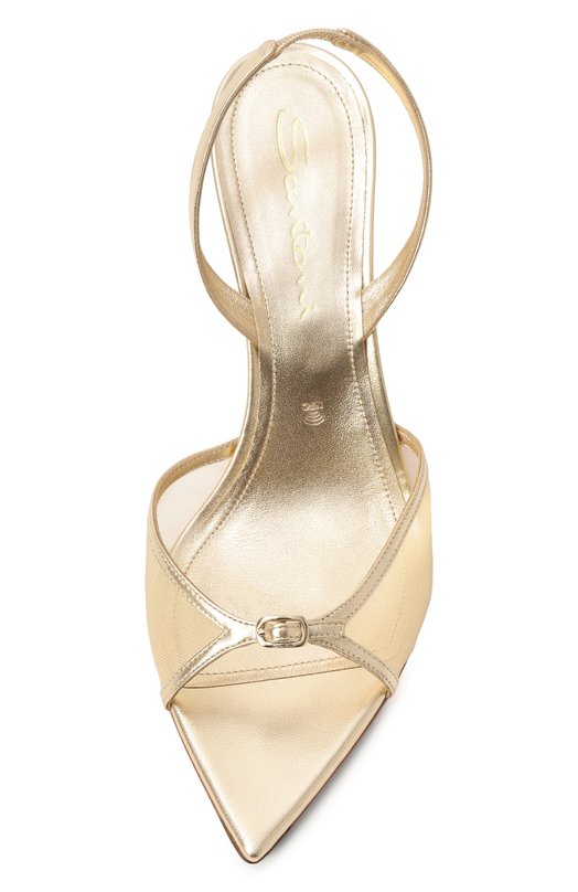Комбинированные босоножки Santoni WHEG71698HA2TZNA Золотой  WHEG71698HA2TZNA Фото 6