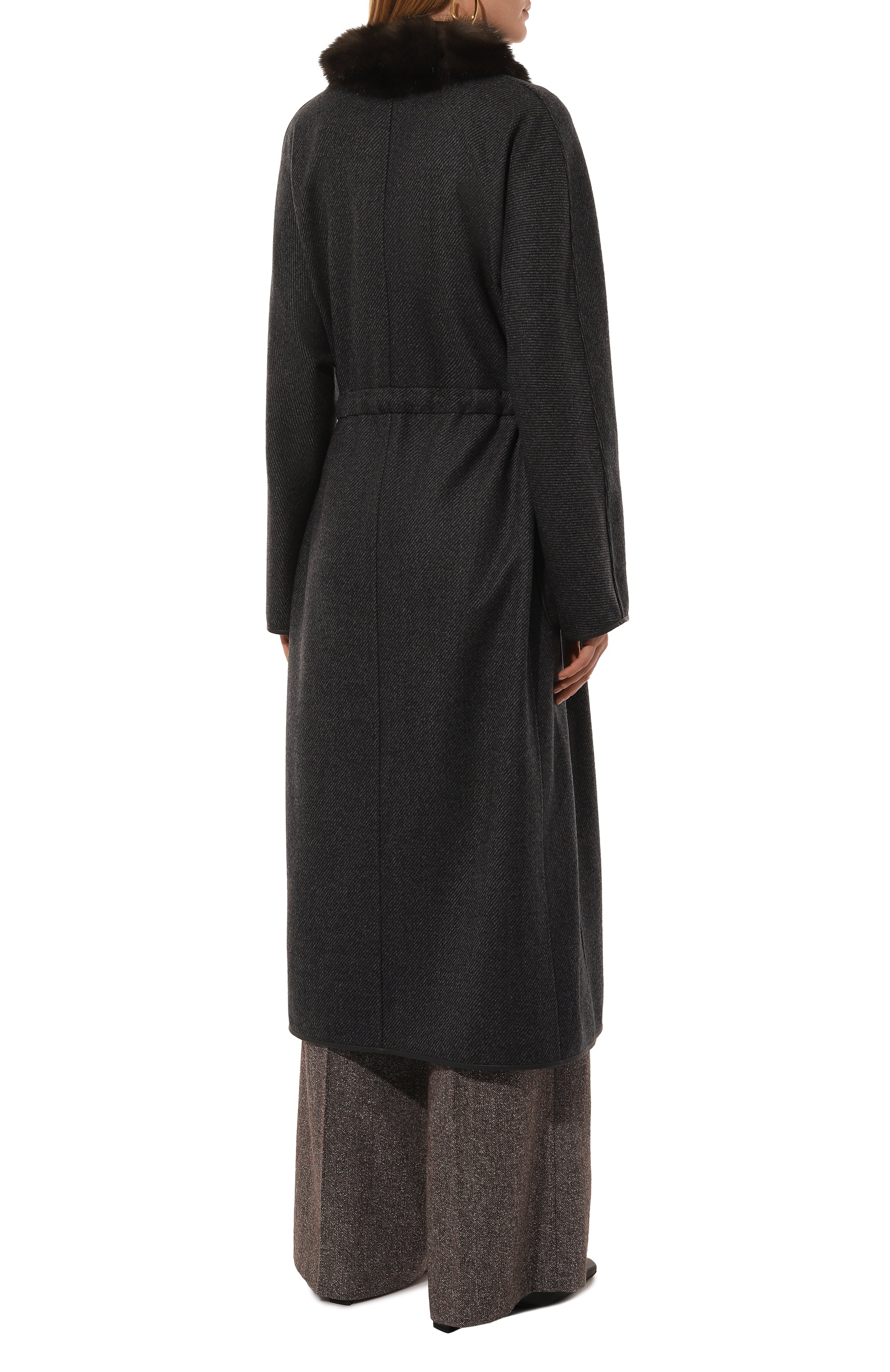 Кашемировое пальто с отделкой из меха соболя SABLEFUR, арт. 72213-SB-10, фото 4