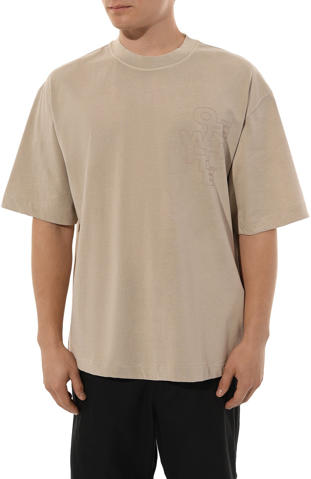 Хлопковая футболка OFF-WHITE, арт. 0MAA120F24JER004, фото 3