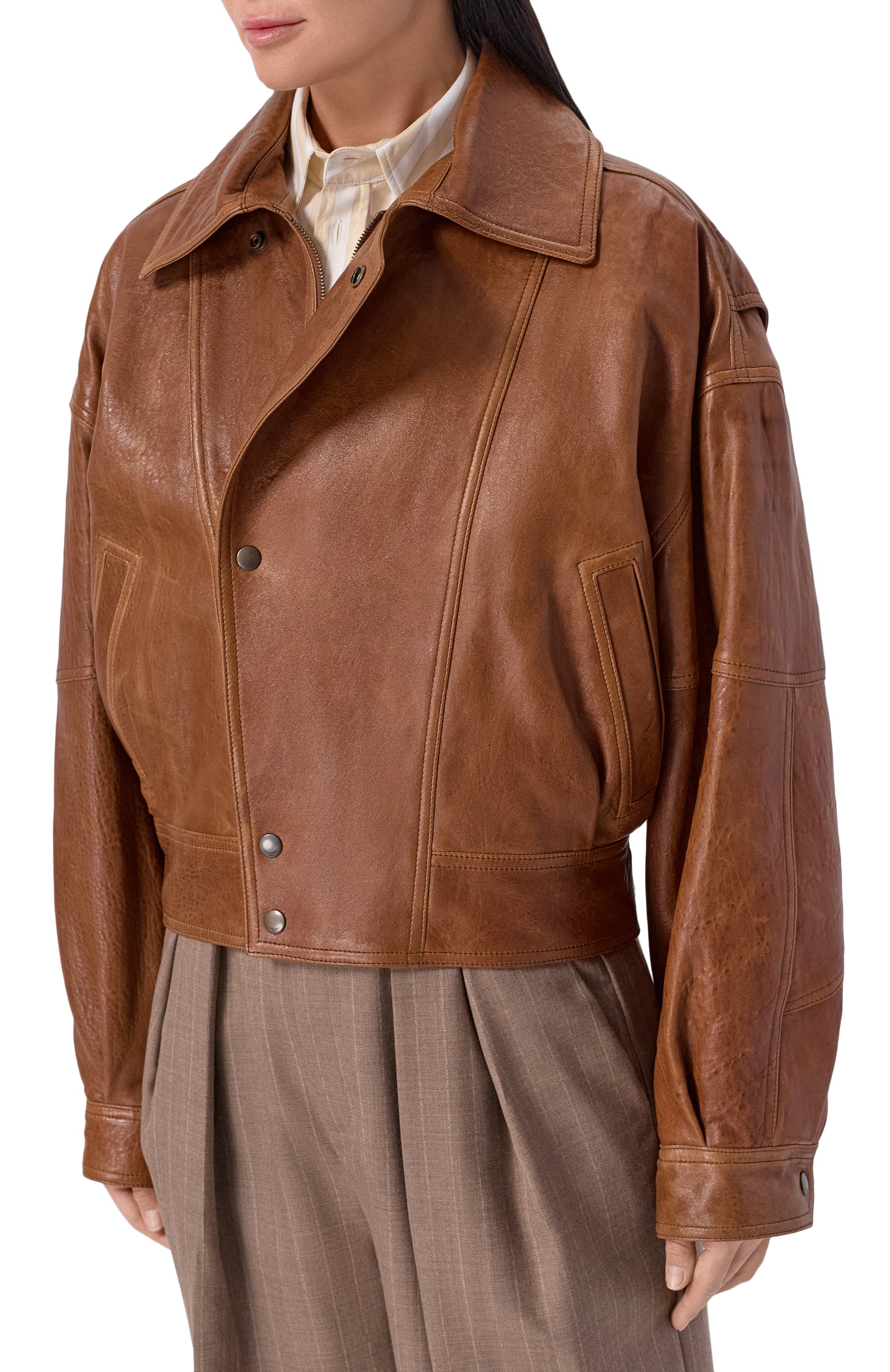 Кожаный бомбер SAINT LAURENT, арт. 836517/YCSX2, фото 3