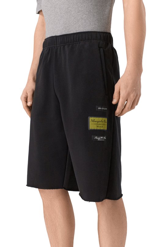 Хлопковые шорты MM6 SH0MU0027/S25606 Чёрный  SH0MU0027/S25606 Фото 3