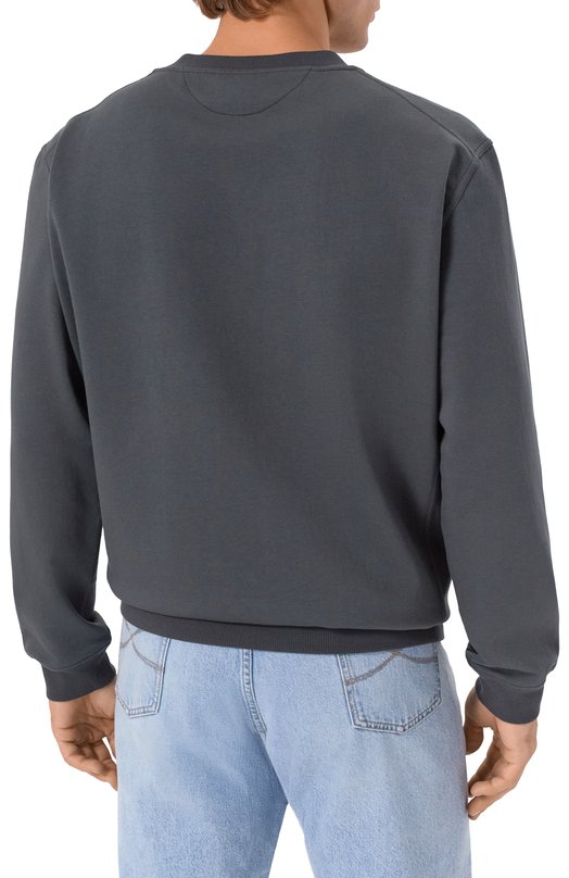 Хлопковый свитшот Brunello Cucinelli MW8633380G Серый  MW8633380G Фото 4