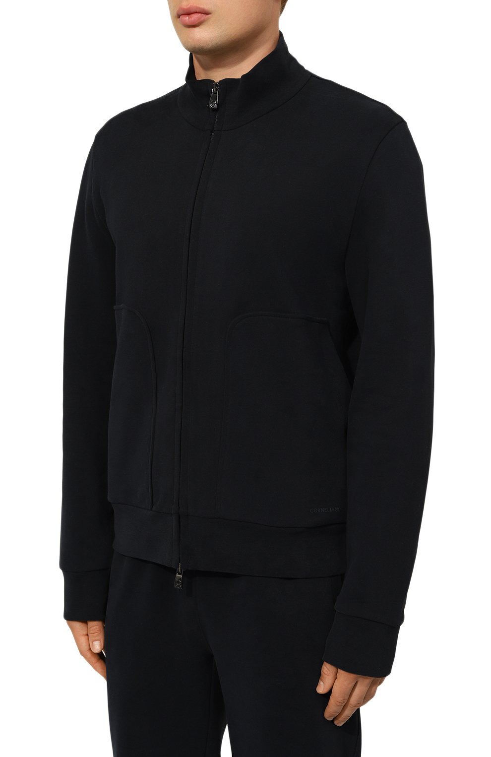 Хлопковая толстовка CORNELIANI темно-синего цвета по цене 39950 руб., арт. 94G560-9425006, фото 3 Хлопковая толстовка CORNELIANI, арт. 94G560-9425006, фото 3