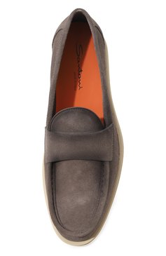 Мужские замшевые лоферы SANTONI коричневого цвета, арт. MGDG18657TICSSG5G77 | Фото 6 (Материал внутренний: Натуральная кожа; Материал сплава: Проставлено; Нос: Не проставлено; Материал внешний: Замша; Стили: Кэжуэл)