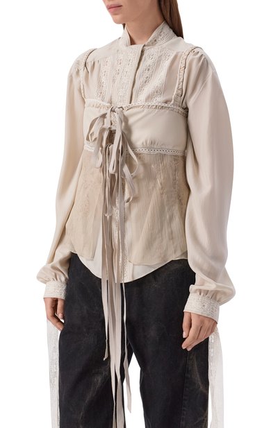 Топ из шелка и хлопка ANN DEMEULEMEESTER, арт. B0014022/FA735, фото 3
