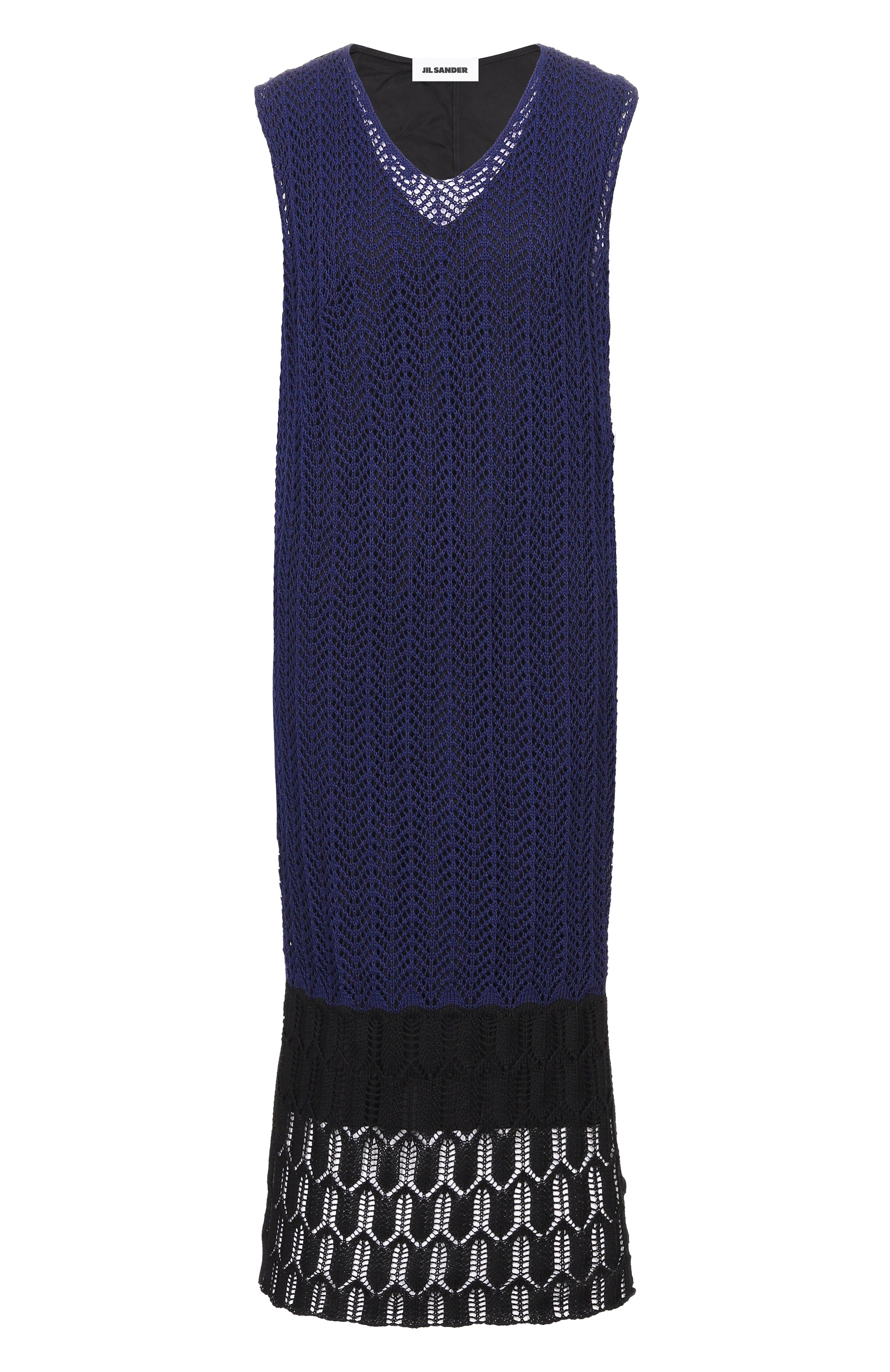 Хлопковое платье JIL SANDER синего цвета по цене 270500 руб., арт. J02CT0591/J15477, фото 1 Хлопковое платье JIL SANDER, арт. J02CT0591/J15477, фото 1