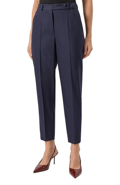 Шерстяные брюки NOBLE&BRULEE темно-синего цвета по цене 53000 руб., арт. NB114/010923/722, фото 3 Шерстяные брюки NOBLE&BRULEE, арт. NB114/010923/722, фото 3