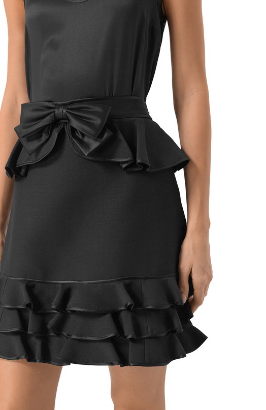 Юбка из шерсти и шелка Valentino 8B3RAEF5/1CF Чёрный  8B3RAEF5/1CF Фото 5