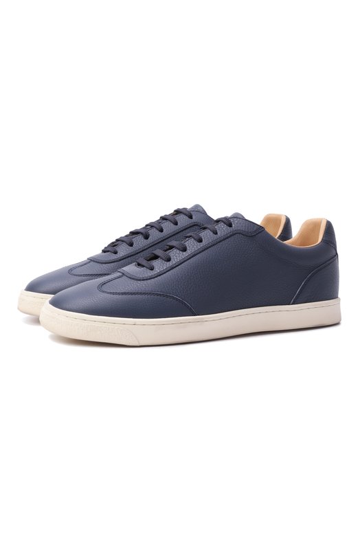 Кожаные кеды Brunello Cucinelli MZUDCAN309 Синий MZUDCAN309