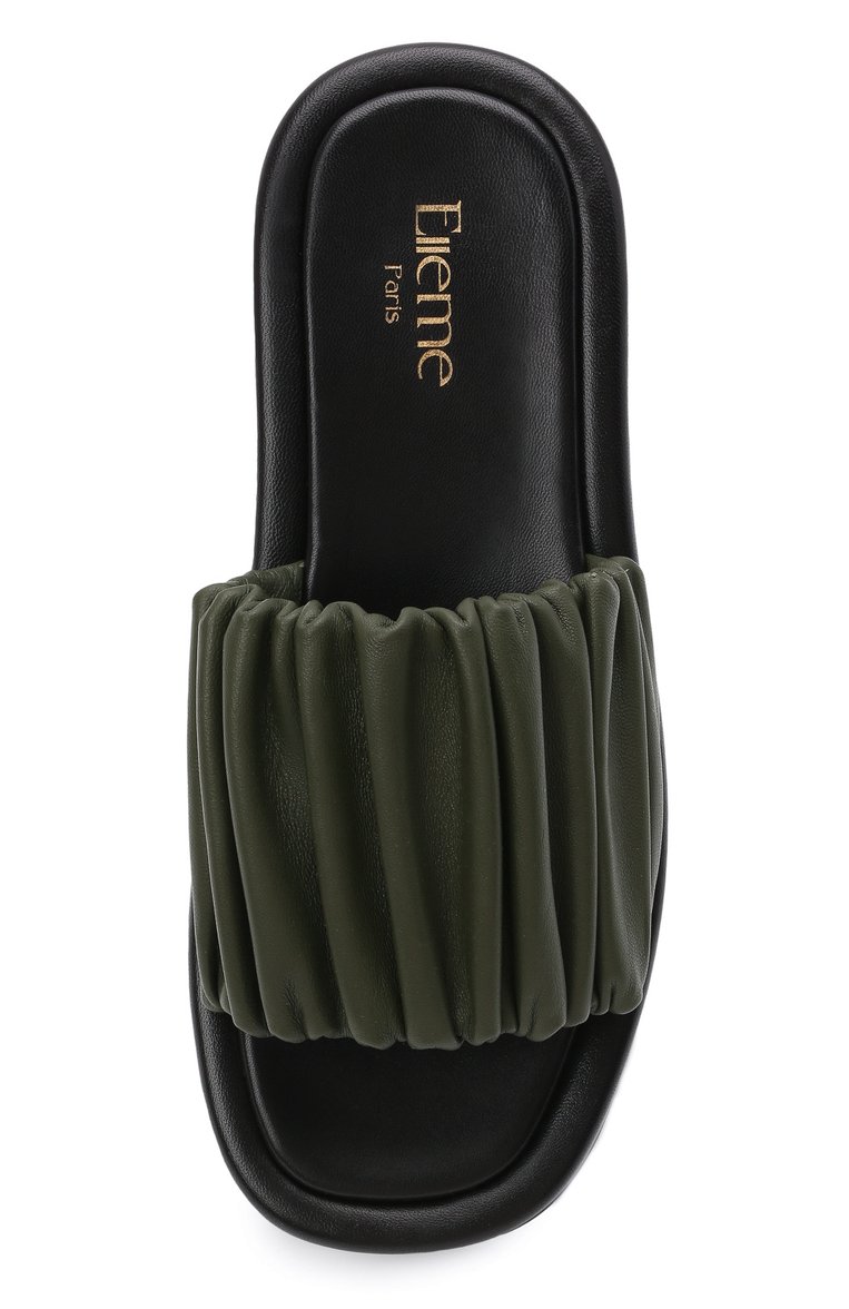 Женские кожаные шлепанцы aries ELLEME хаки цвета, арт. ARIES PLATF0RM SANDAL/LEATHER | Фото 5 (Материал внутренний: Натуральная кожа; Подошва: Платформа; Материал внешний: Натуральная кожа)