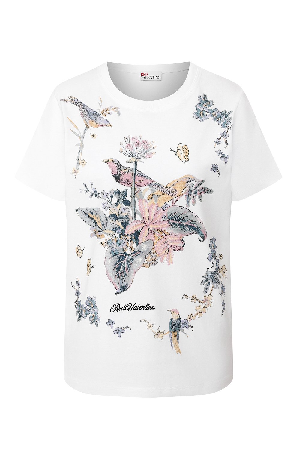 Хлопковая футболка REDVALENTINO белого цвета по цене 14450 руб., арт. TR3MG04J/4UC, фото 1 Хлопковая футболка REDVALENTINO, арт. TR3MG04J/4UC, фото 1