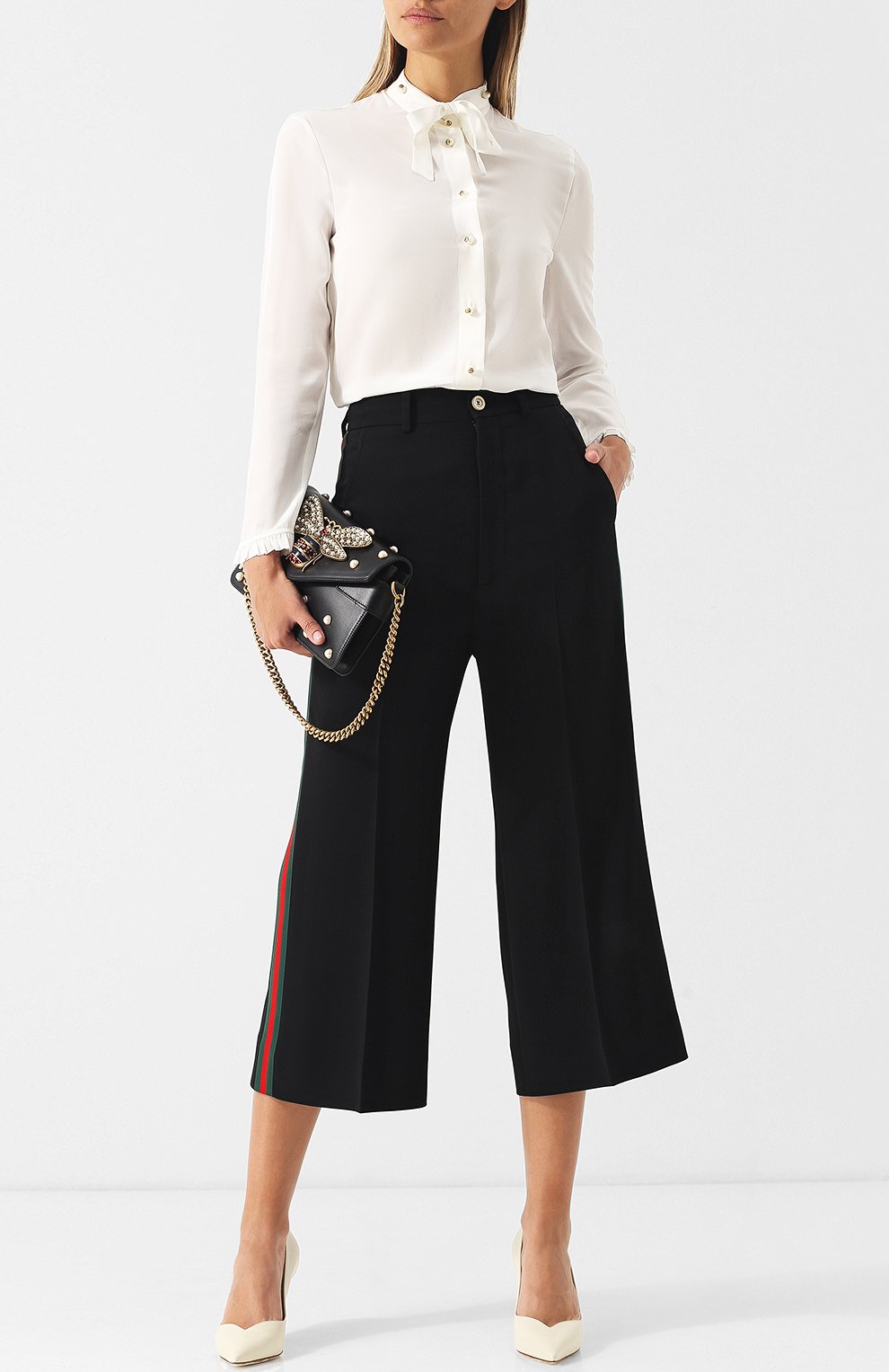 Шелковая блуза с воротником аскот GUCCI, арт. 407578/ZHS03, фото 2