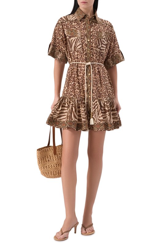 Хлопковое платье Zimmermann 5759DRS262 Леопардовый  5759DRS262 Фото 2