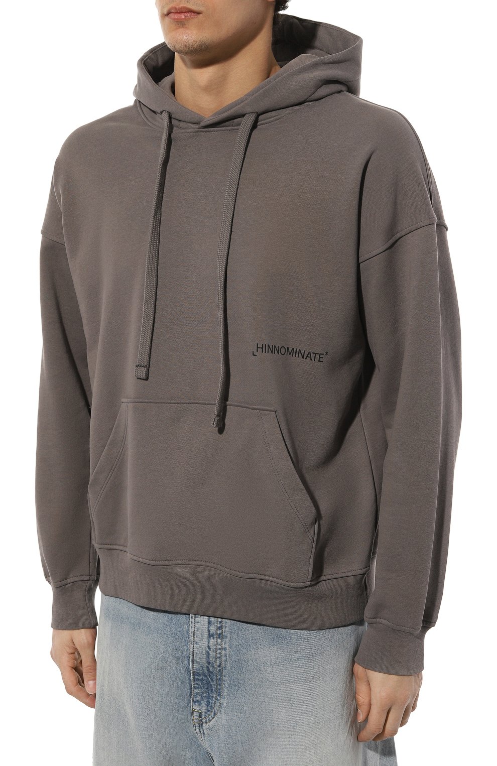 Хлопковое худи HINNOMINATE серого цвета по цене 15400 руб., арт. HNM237, фото 3 Хлопковое худи HINNOMINATE, арт. HNM237, фото 3