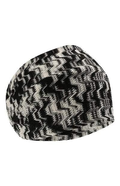 Повязка на голову MISSONI черно-белого цвета по цене 14600 руб., арт. MDS00098/BR00CP, фото 1 Повязка на голову MISSONI, арт. MDS00098/BR00CP, фото 1