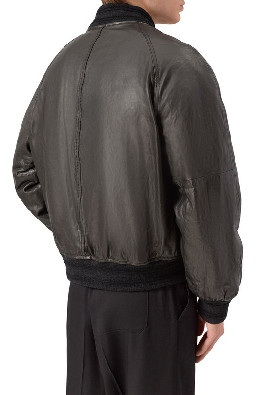 Кожаный бомбер Burberry 8110040 Серый  8110040 Фото 4