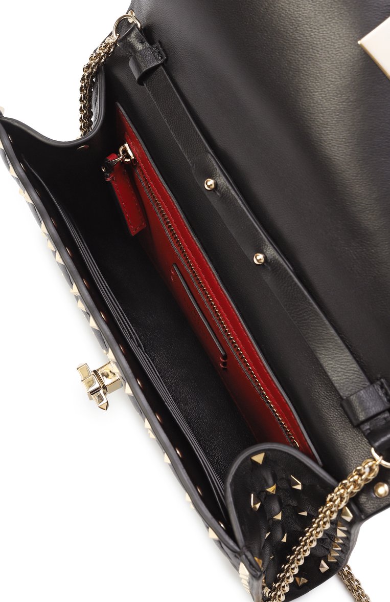 Женская сумка rockstud spike VALENTINO черного цвета, арт. ZW2B0137/NAP | Фото 5 (Материал: Натуральная кожа; Размер: small; Автоматизация ТО: Проставлено; Автоматизация состава: Проставлено)
