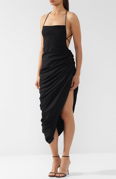 Шерстяное платье-миди асимметричного кроя JACQUEMUS, арт. 181DR01, фото 3