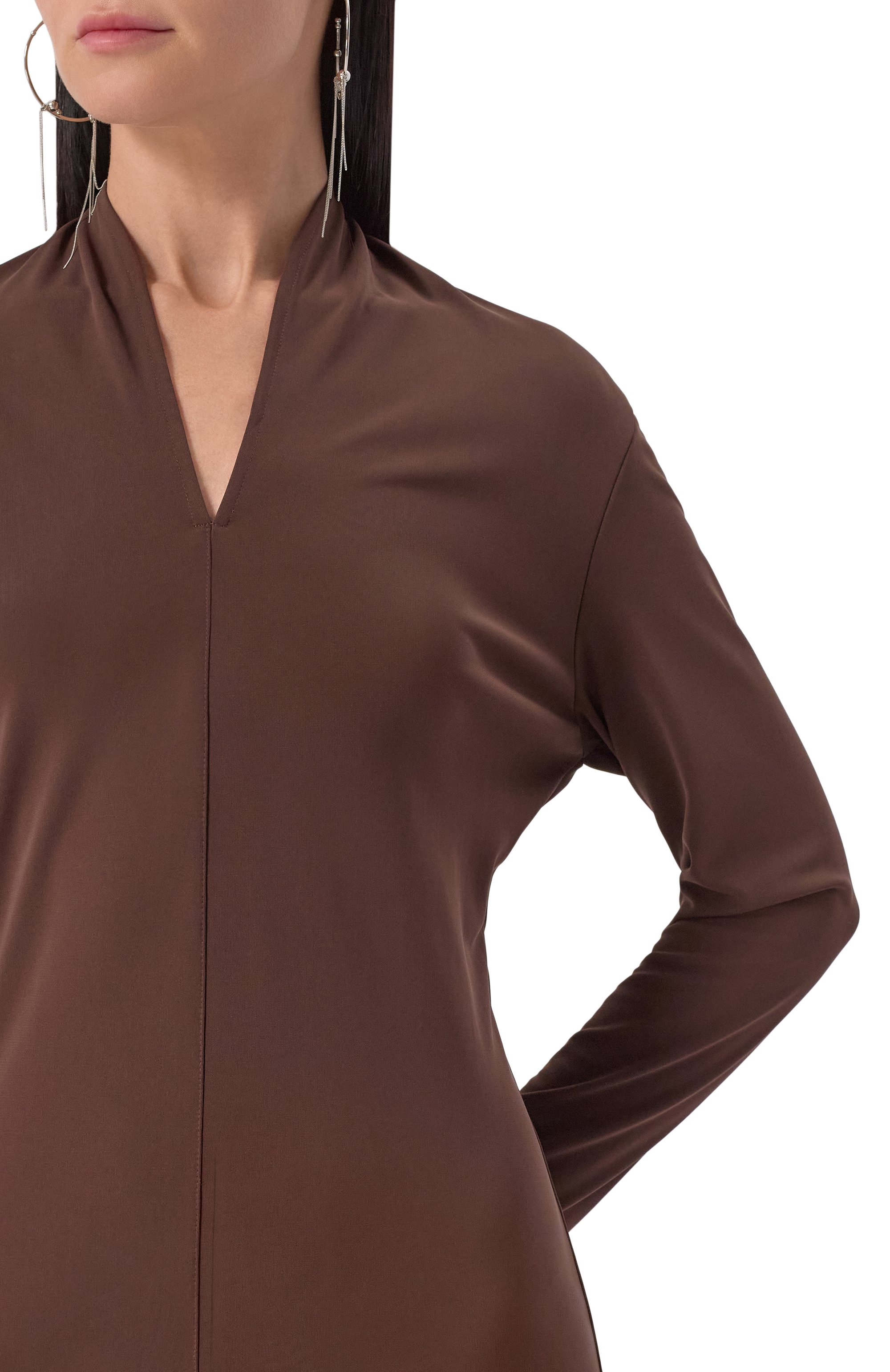 Платье из вискозы 12 STOREEZ коричневого цвета по цене 24000 руб., арт. 130074, фото 5 Платье из вискозы 12 STOREEZ, арт. 130074, фото 5