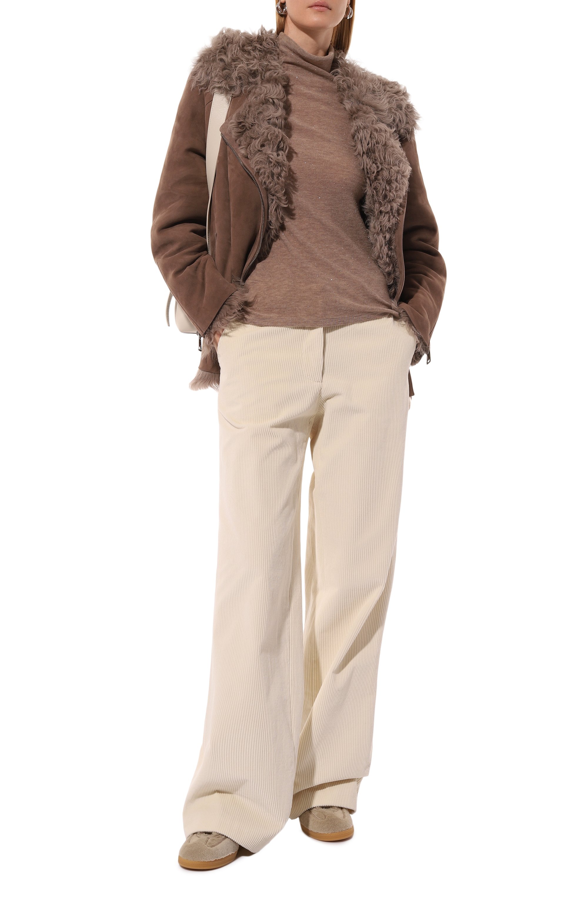 Дубленка из овчины MASLOV коричневого цвета по цене 215010 руб., арт. WS234, фото 2 Дубленка из овчины MASLOV, арт. WS234, фото 2