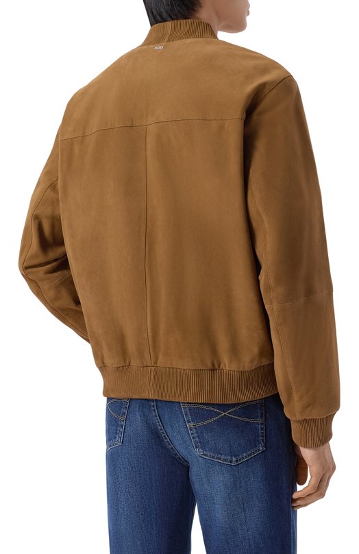 Замшевый бомбер BOSS 50543213 Бежевый  50543213 Фото 4