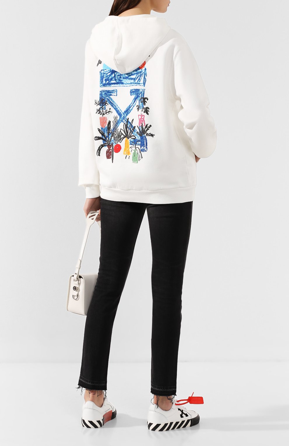 Хлопковая толстовка OFF-WHITE белого цвета по цене 42500 руб., арт. 0WBE003E190030630130, фото 2 Хлопковая толстовка OFF-WHITE, арт. 0WBE003E190030630130, фото 2