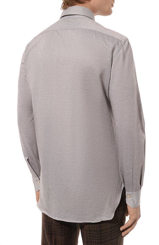 Хлопковая рубашка Kiton UCIH06923 Серый  UCIH06923 Фото 4