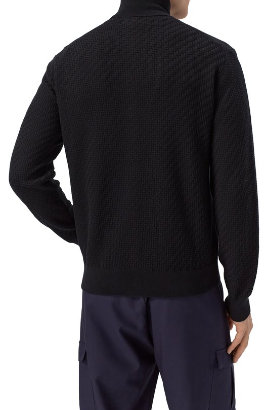 Кардиган из хлопка и шелка Brioni UMT20L/PAK22 Чёрный  UMT20L/PAK22 Фото 4