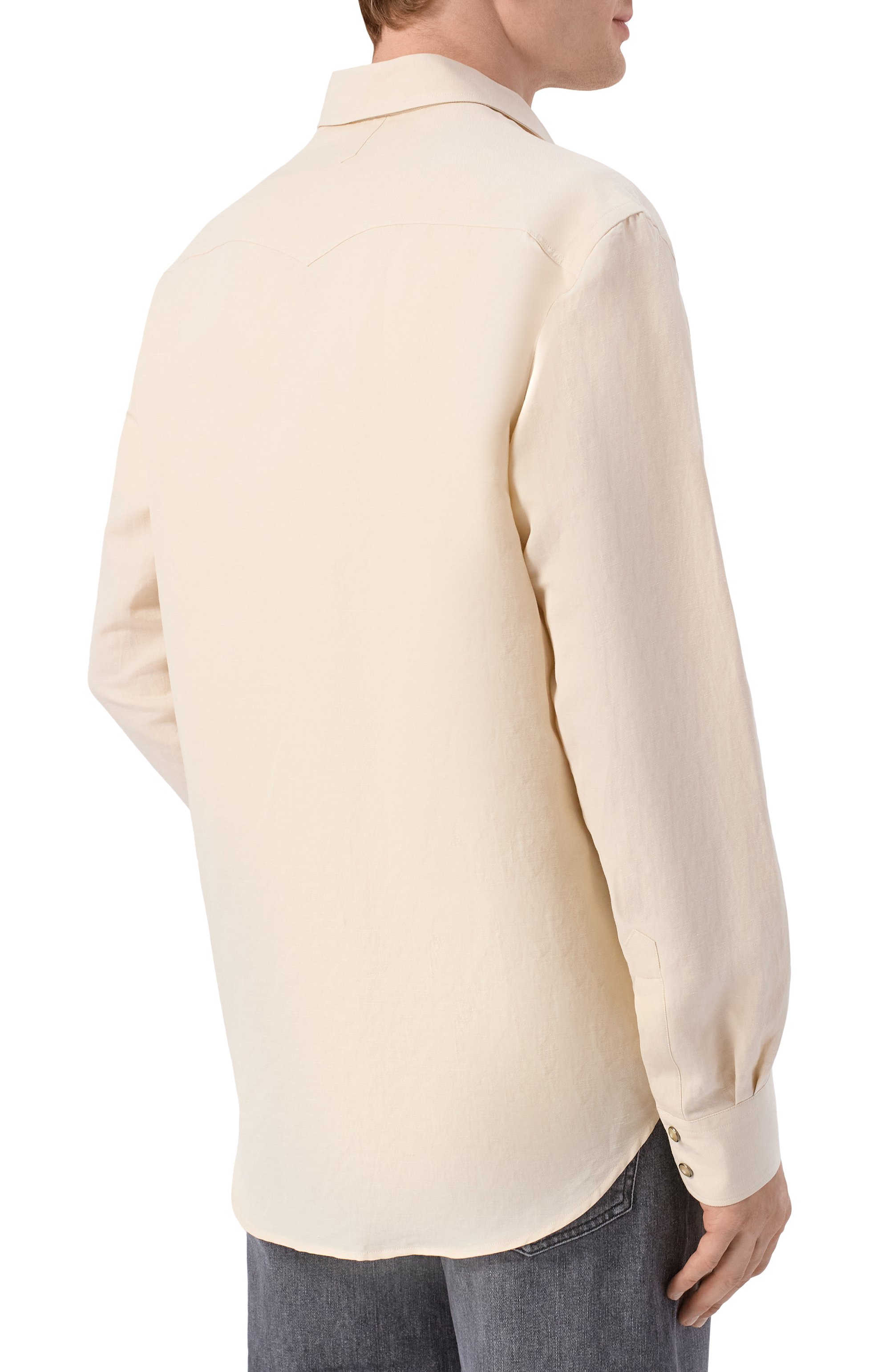 Рубашка из хлопка и льна CANALI, арт. CSL7066/GL03744, фото 4