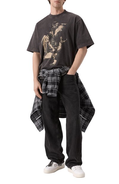 Хлопковая футболка OFF-WHITE, арт. 0MAA120S25JER00H, фото 2