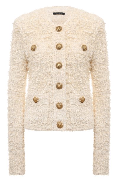 Женский жакет из хлопка и вискозы BALMAIN, арт. AF0SK249KE51