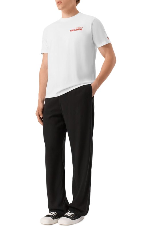Хлопковая футболка MC2 Saint Barth STBM TSHIRT MAN/01272H Белый  STBM TSHIRT MAN/01272H Фото 2