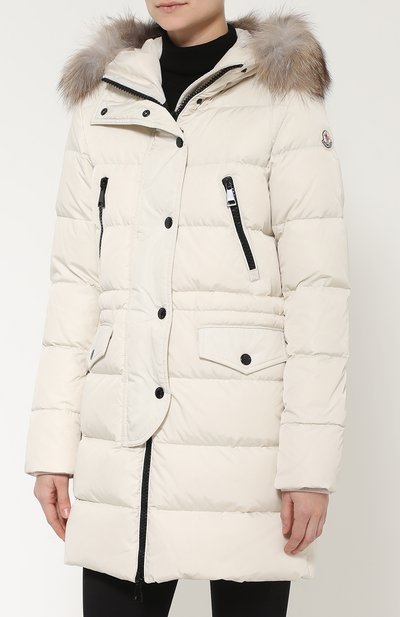 Приталенный стеганый пуховик с меховой отделкой MONCLER, арт. B2-093-49821-25-68065, фото 3