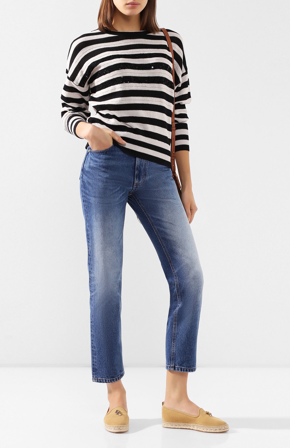 Хлопковый пуловер BRUNELLO CUCINELLI черно-белого цвета по цене 145000 руб., арт. M78764000, фото 2 Хлопковый пуловер BRUNELLO CUCINELLI, арт. M78764000, фото 2