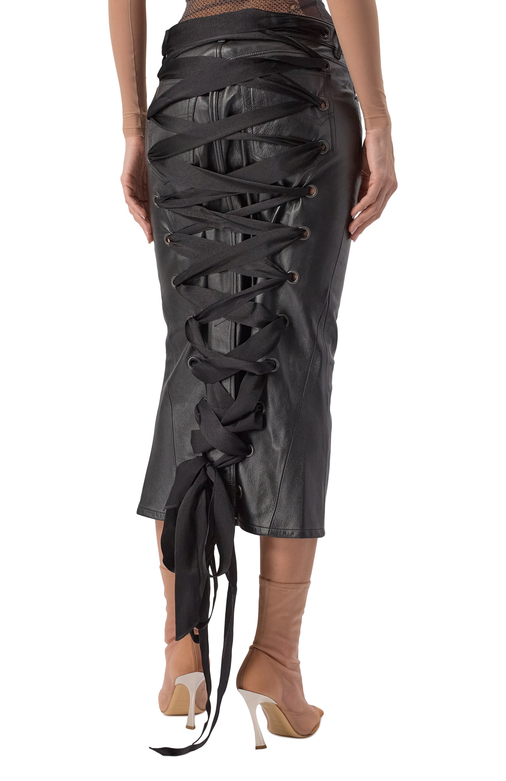 Кожаная юбка BALENCIAGA, арт. 830758/TSS01, фото 4