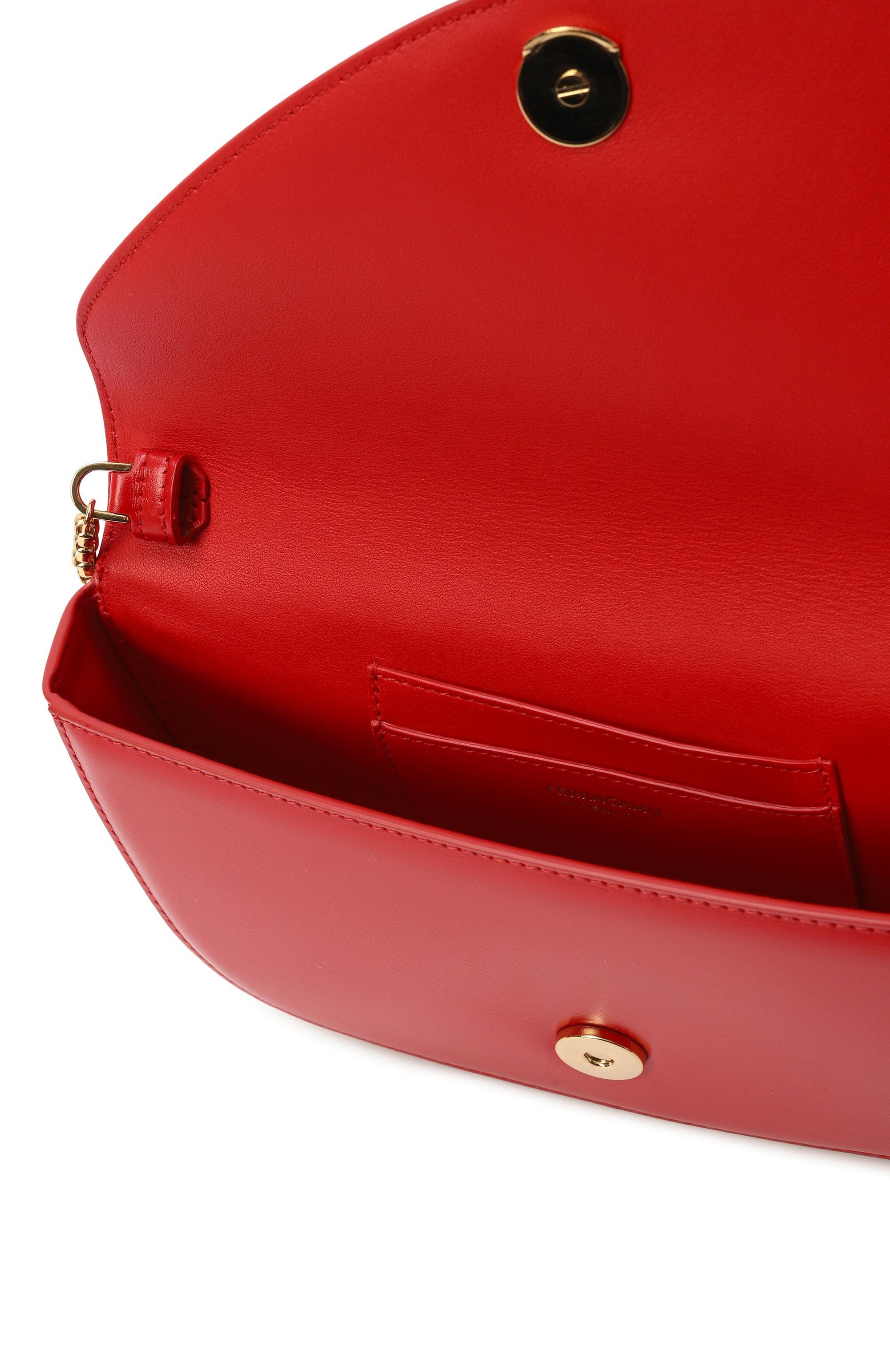 Сумка fiamma mini FERRAGAMO красного цвета по цене 216500 руб., арт. 218951/775018, фото 5 Сумка fiamma mini FERRAGAMO, арт. 218951/775018, фото 5