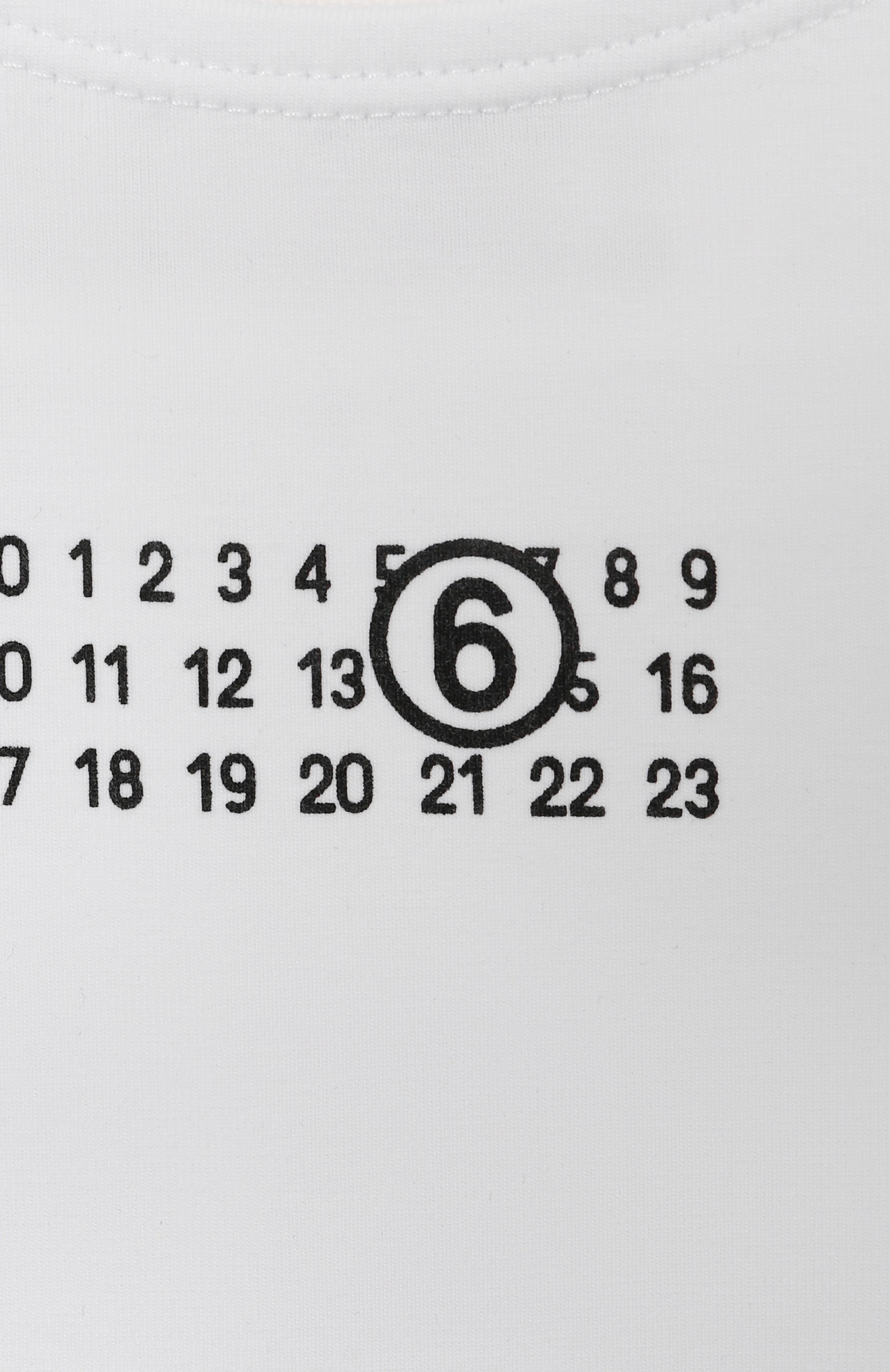 Хлопковое боди MM6 белого цвета по цене 14650 руб., арт. M60911/MM06L, фото 3 Хлопковое боди MM6, арт. M60911/MM06L, фото 3