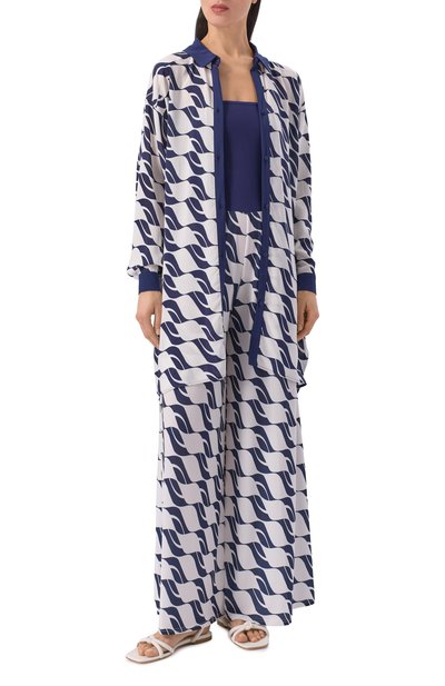 Туника из вискозы LISE CHARMEL синего цвета по цене 47050 руб., арт. ASB2196, фото 2 Туника из вискозы LISE CHARMEL, арт. ASB2196, фото 2