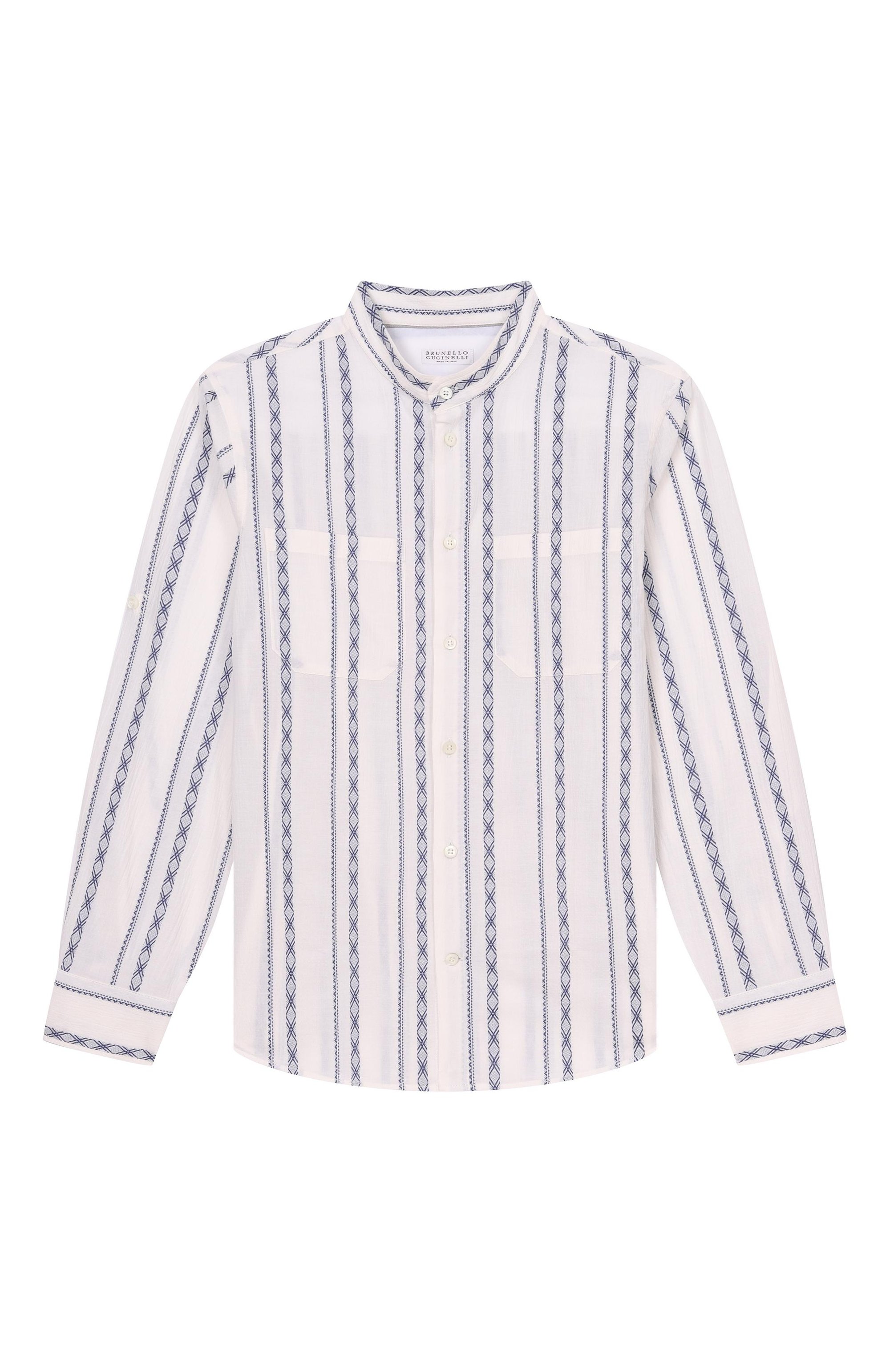 Хлопковая рубашка BRUNELLO CUCINELLI, арт. BA687C330A, фото 1
